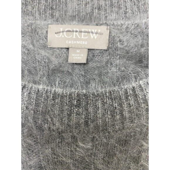 J.Crew Brushed cashmere shrunken cable-knit crewneck Long Sleeve sweater Size M - Picture 5 of 9
